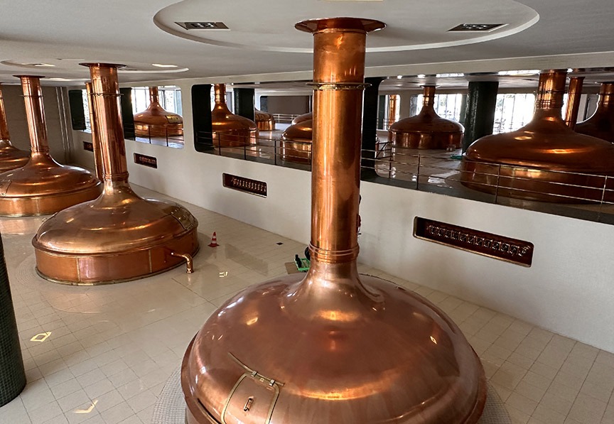 Tanks at an industrial brewery in the Czech Republic.