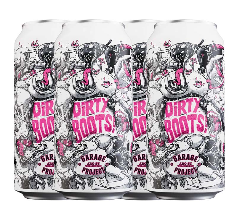 Large cans of Garage Project's Dirty Boots pale ale
