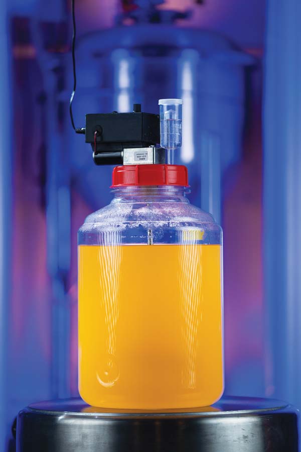 12-L stirred yeast starter in use