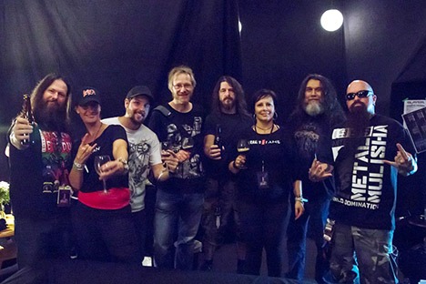 Members of Slayer meet with fans.