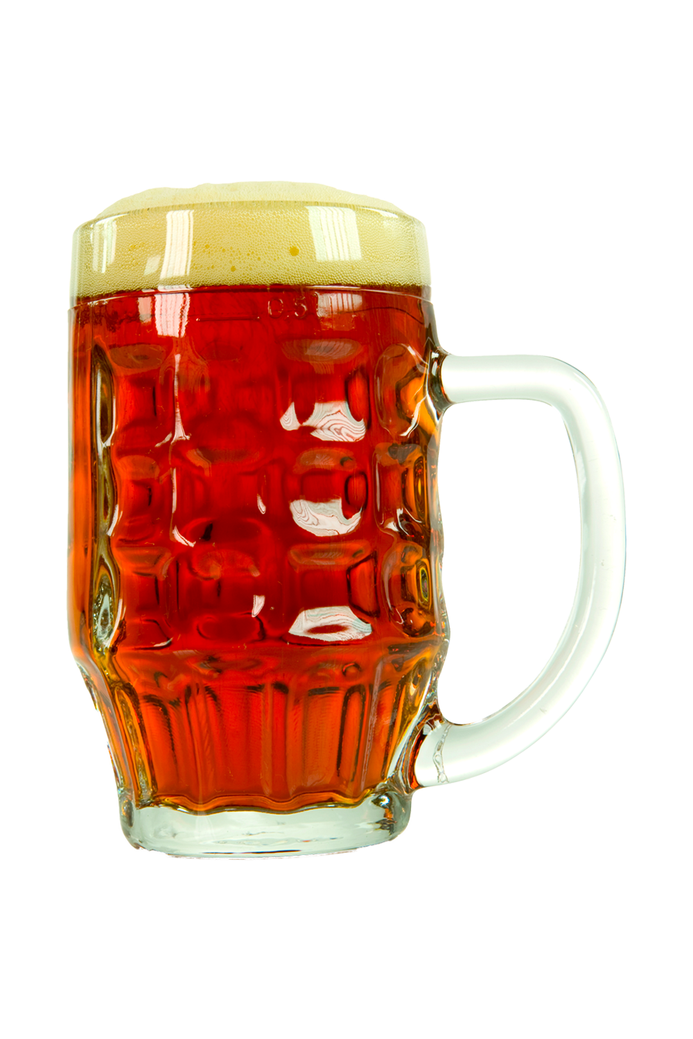 Dimpled mug of bock beer.