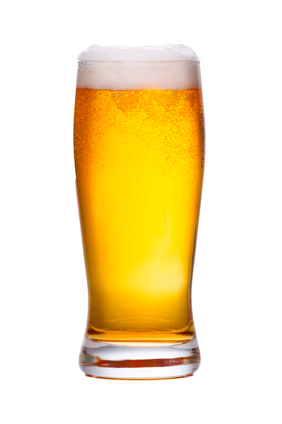 Glass of light colored beer.