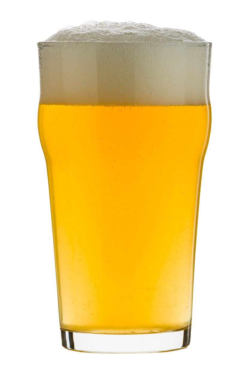 Imperial pint glass of pale ale.