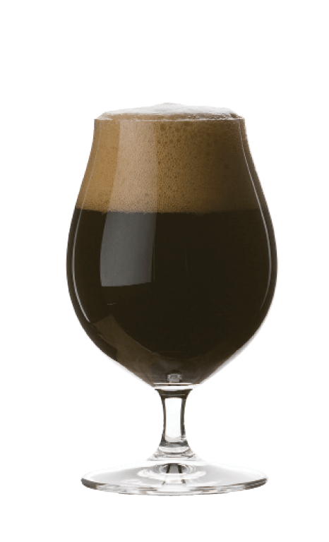 dark specialty stout in a stemmed tulip glass